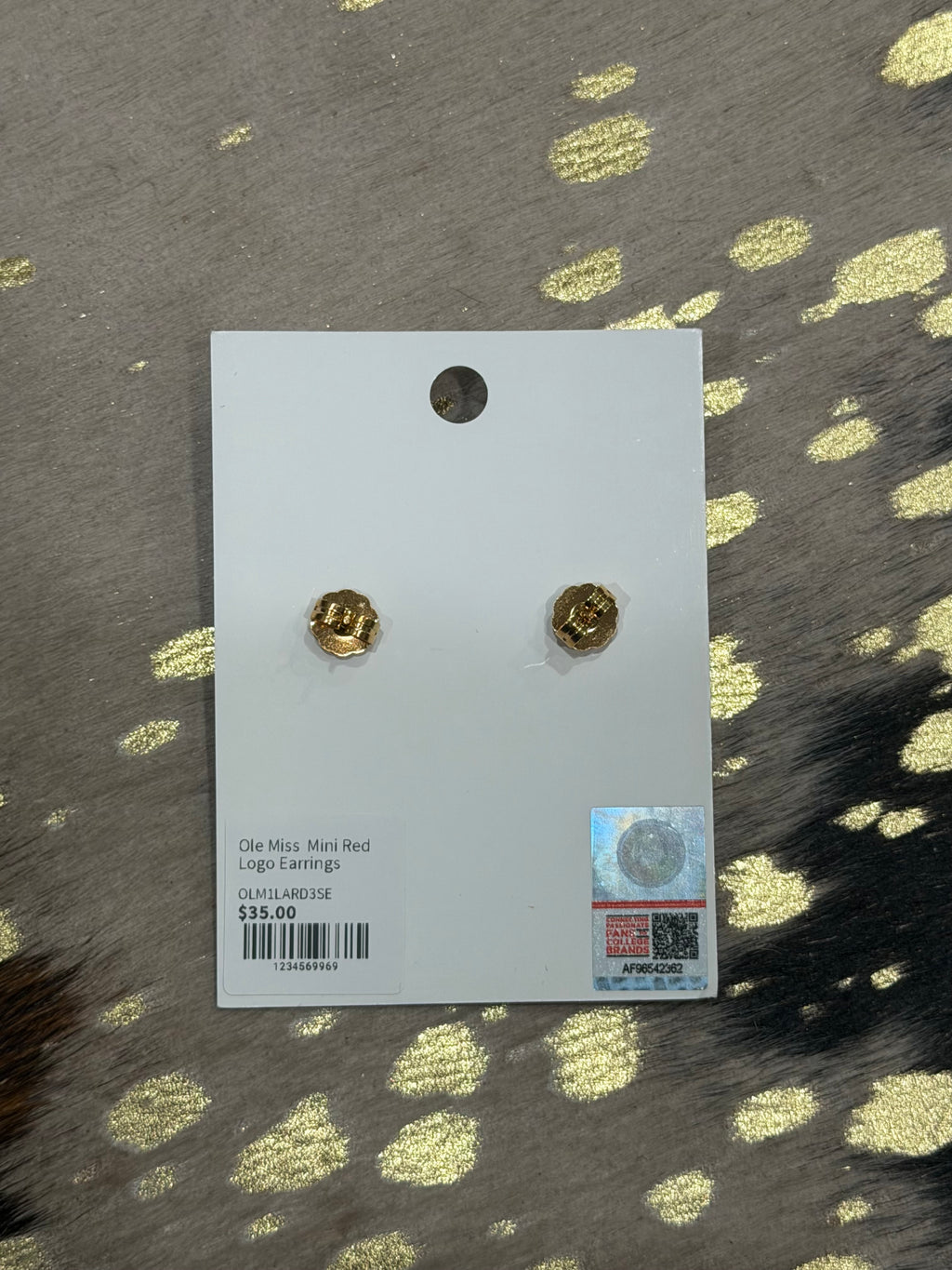 Ole Miss Mini Red Logo Earrings