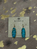 Dolce Teal Blue Turquoise Golden Drop Earrings