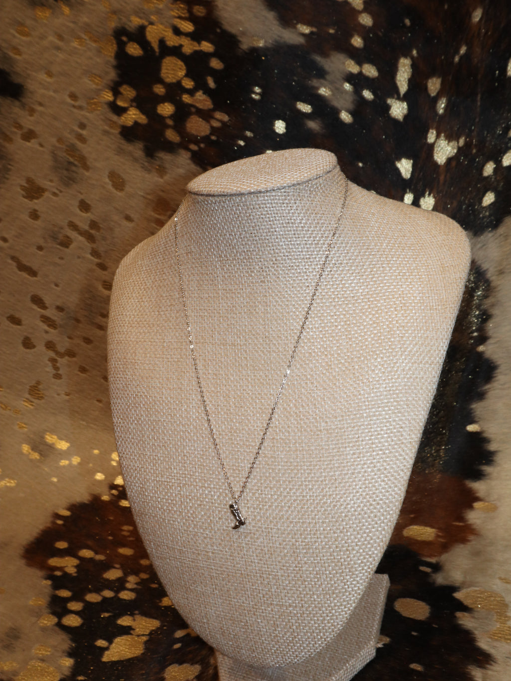 Cowboy Boot Rhodium Plated Necklace