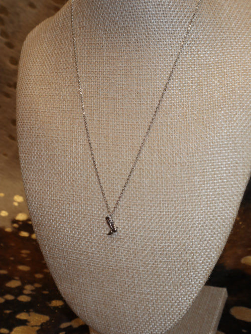 Cowboy Boot Rhodium Plated Necklace