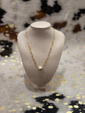 Susan Shaw Paper Clip Pearl Necklace
